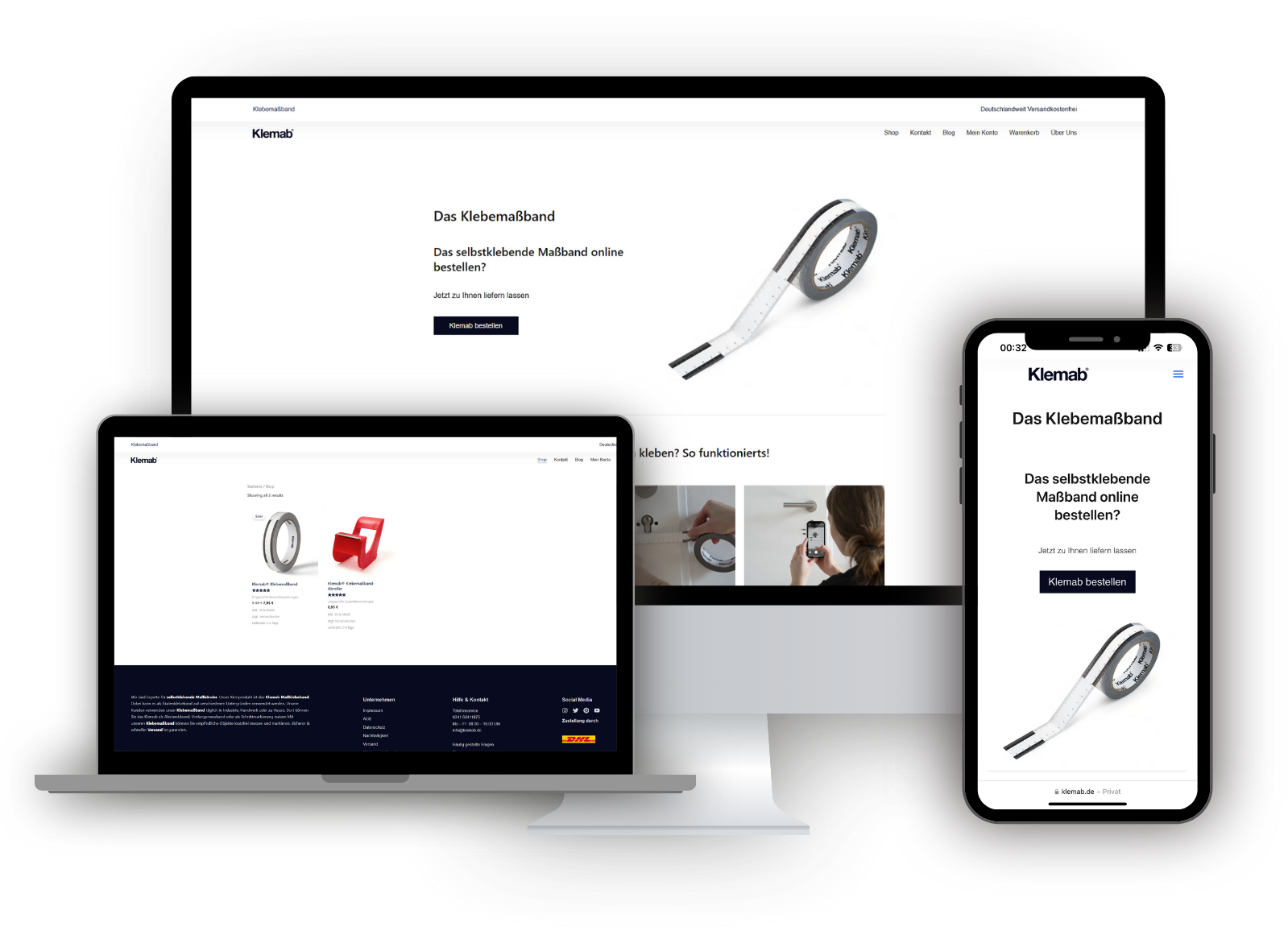 Preise 3 Design für Klemab – Web, Mobil und Tablet Ansicht