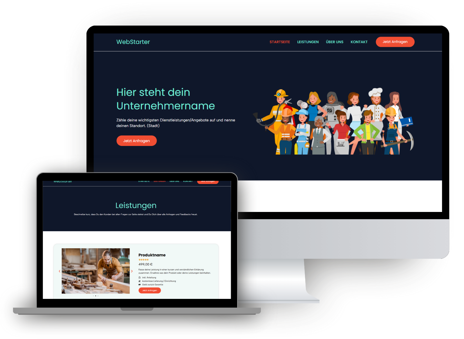 Website-Builder - WebStarter 7 Deine Website – Web, Mobil und Tablet Ansicht
